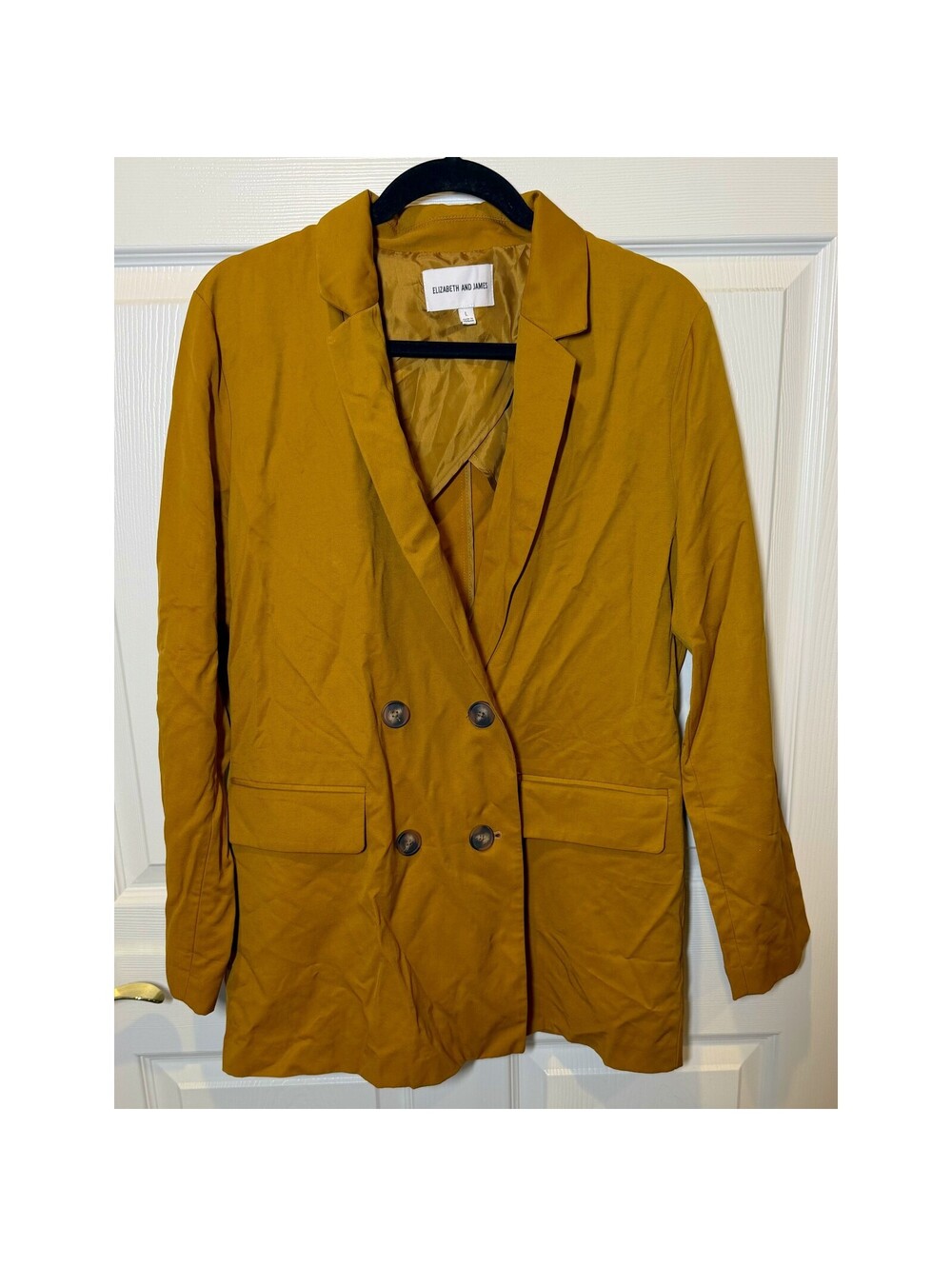 Mustard Double Breasted Blazer